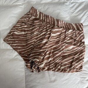 a new day | Zebra Animal Print Shorts - Brown and Cream | Women’s Size Large